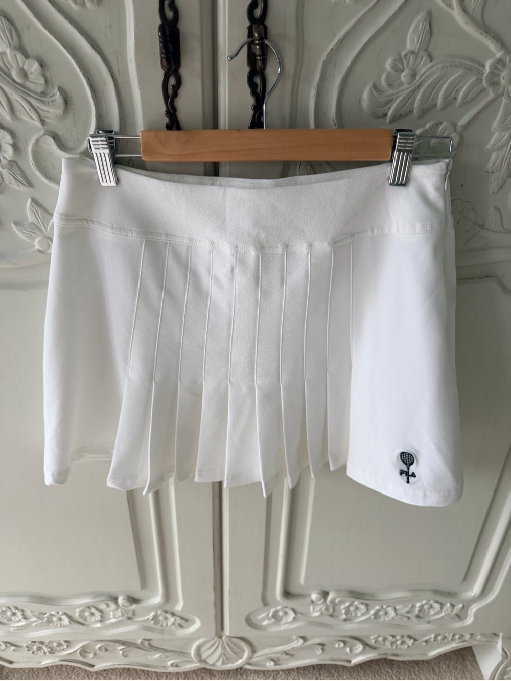 NWT Fila by Urban Outfitters White Tennis Skirt with Pleated Front